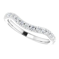 14K White Band Mounting for 5 mm Square Ring