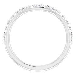 14K White Band Mounting for 5 mm Square Ring