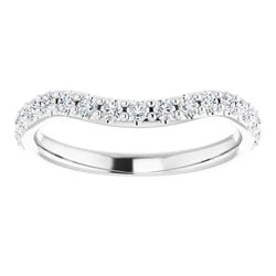 14K White Band Mounting for 5 mm Square Ring